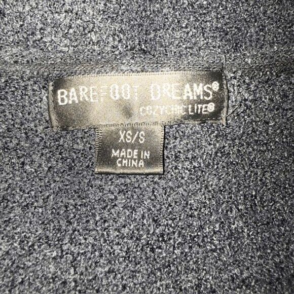 Barefoot Dreams CozyChic Lite Coastal Cardigan Hooded Black Pockets Size XS/S - Picture 6 of 12